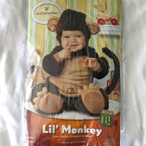 Lil' Monkey Infant Costume for 6-12 months with Hat, Tail and Feet